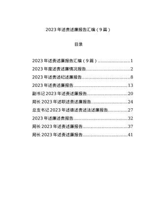 2023年述责述廉报告汇编（9篇）.docx