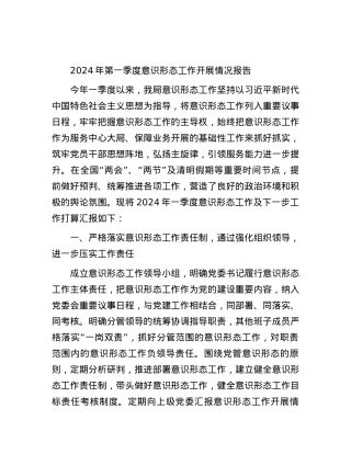 2024年第一季度意识形态工作开展情况报告.docx