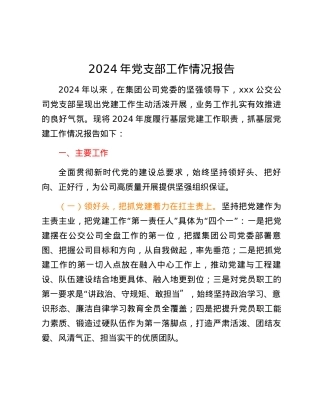 2024年公司党支部工作情况报告.docx