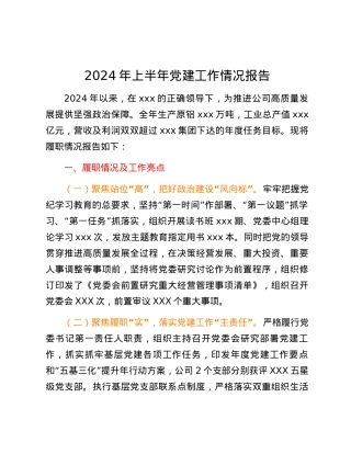 2024年上半年党建工作情况报告 (2).docx