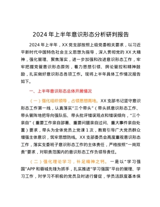 2024年上半年意识形态分析研判报告.docx