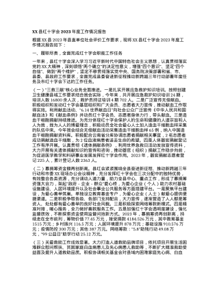 XX县红十字会2023年度工作情况报告.docx