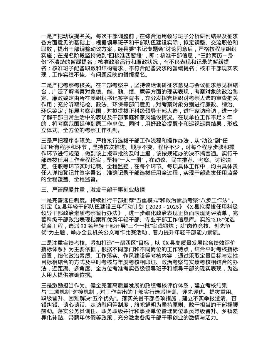 X县2023年度干部选拔任用工作报告.docx_第2页