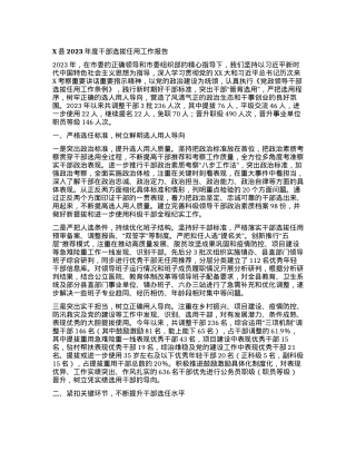 X县2023年度干部选拔任用工作报告.docx