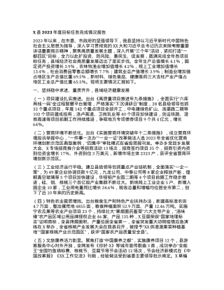 X县2023年度目标任务完成情况报告.docx
