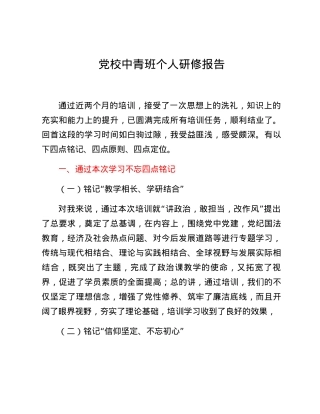 党校中青班个人研修报告.docx