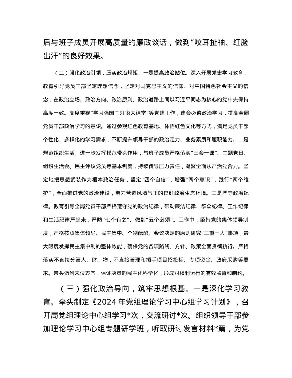 工信局长2024年上半年全面从严治党工作第一责任人履职情况报告.docx_第2页