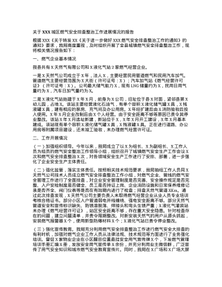 关于XXX城区燃气安全排查整治工作进展情况的报告.docx