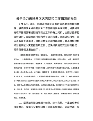 关于全力做好景区火灾防控工作情况的报告.docx
