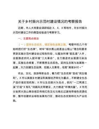 关于乡村振兴示范村建设情况的考察报告.docx