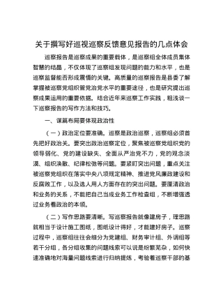 关于撰写好巡视巡察反馈意见报告的几点体会.docx