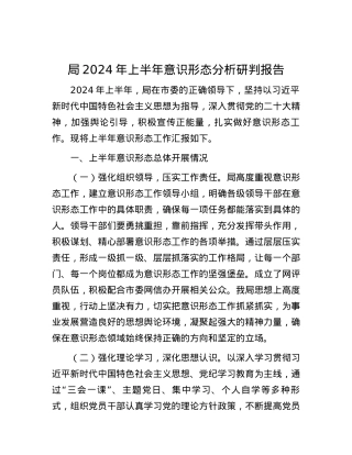 局2024年上半年意识形态分析研判报告.docx