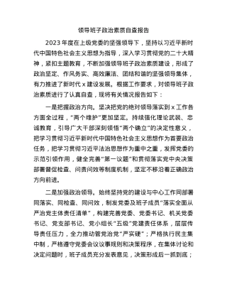 领导班子政治素质自查报告2700字.docx
