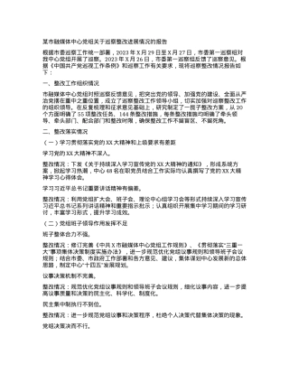 某市融媒体中心党组关于巡察整改进展情况的报告.docx