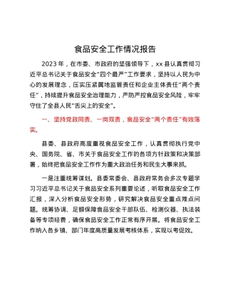 食品安全工作情况报告.docx