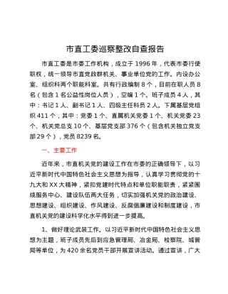市直工委巡察整改自查报告.docx