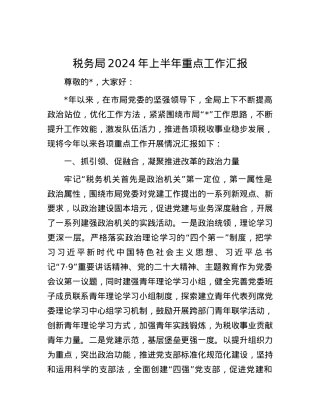 税务局2024年上半年重点工作汇报.docx