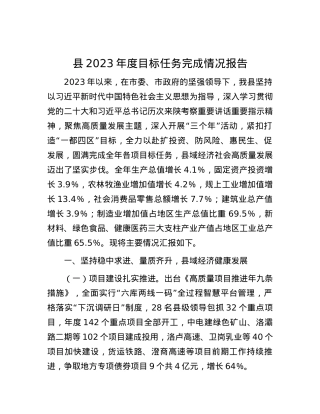县2023年度目标任务完成情况报告.docx
