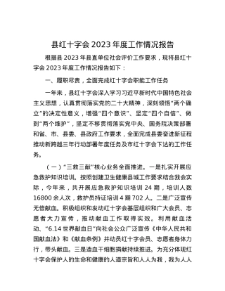 县红十字会2023年度工作情况报告.docx