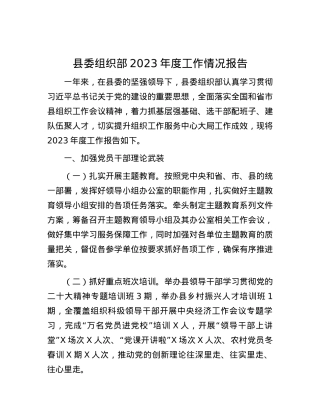 县委组织部2023年度工作情况报告.docx