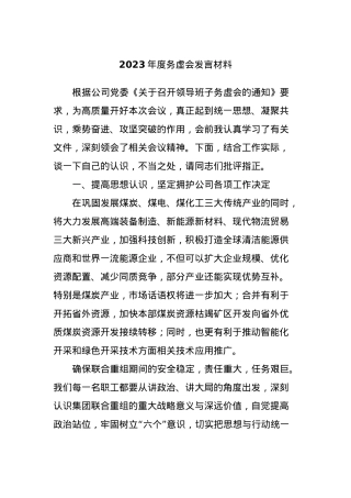 2023年度务虚会发言材料.docx