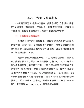 农村工作会议发言材料.docx