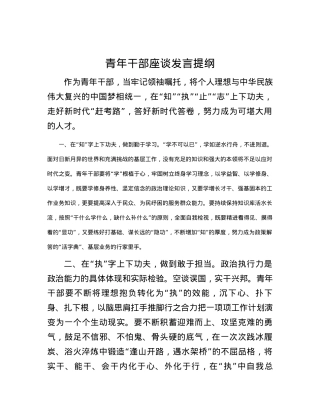 青年干部座谈发言提纲.docx