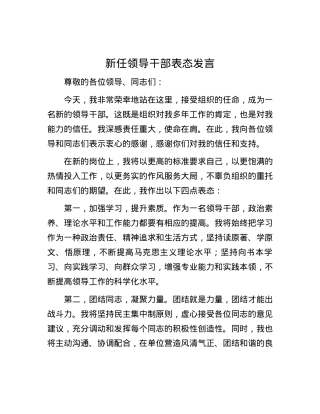 新任领导干部表态发言.docx