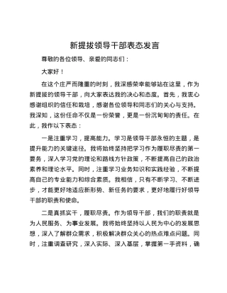 新提拔领导干部表态发言.docx