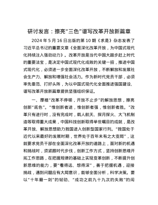 研讨发言：擦亮“三色”谱写改革开放新篇章.docx