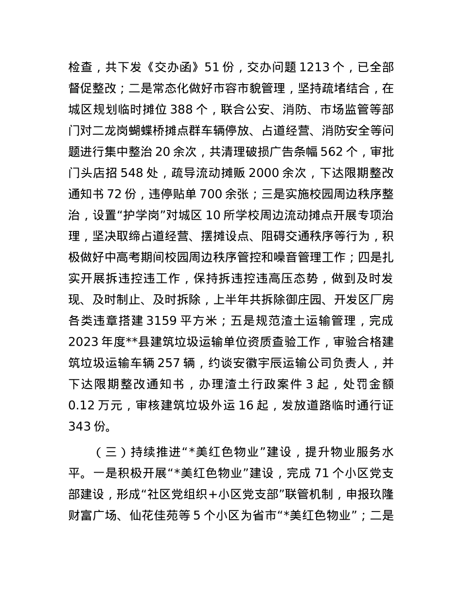 县城市管理局2024年上半年工作总结暨下半年工作计划.docx_第2页