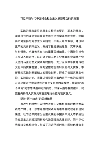 2023习近平新时代中国特色社会主义思想蕴含的实践观(讲稿).docx