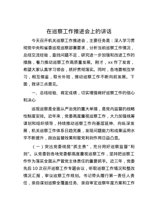 在巡察工作推进会上的讲话.docx