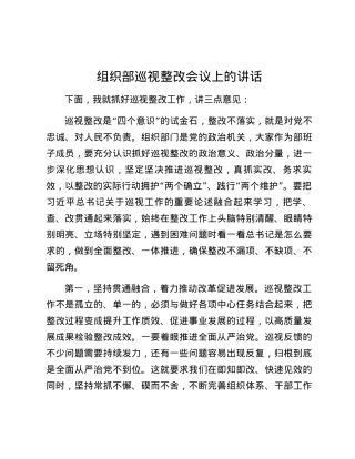 组织部巡视整改会议上的讲话.docx