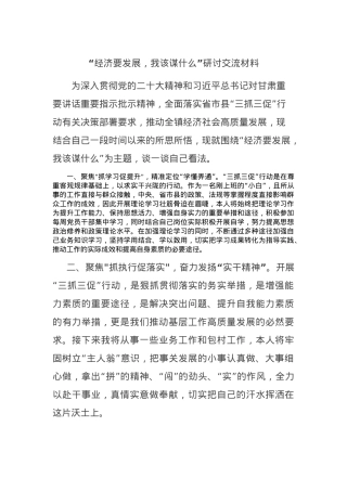 “经济要发展，我该谋什么”研讨交流材料.docx