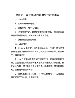 经济责任审计访谈内容提纲及注意事项.docx
