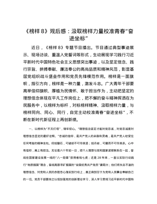 《榜样8》观后感：汲取榜样力量   校准青春“奋进坐标”.docx