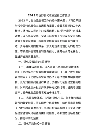 2023年巨野县化妆品监管工作要点.docx