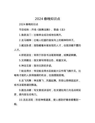 2024春晚知识点.docx