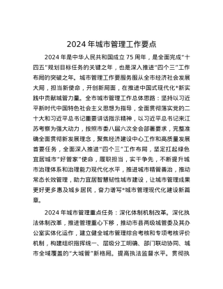 2024年城市管理工作要点.docx