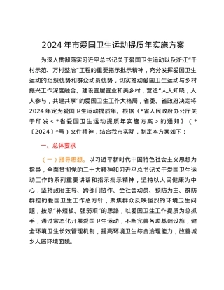 2024年市爱国卫生运动提质年实施方案.docx