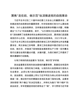 聚焦“走在前、做示范”纵深推进党的自我革命.docx