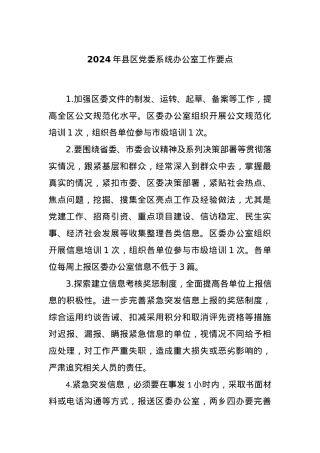 2024年县区党委系统办公室工作要点.docx