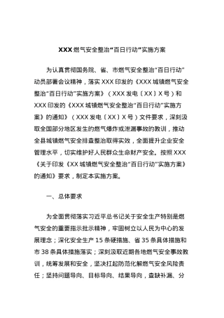 XXX燃气安全整治“百日行动”实施方案.docx
