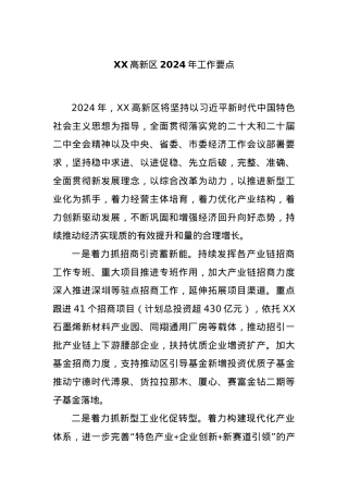 XX高新区2024年工作要点.docx