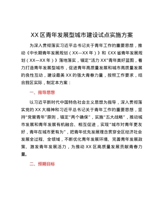 XX区青年发展型城市建设试点实施方案.docx