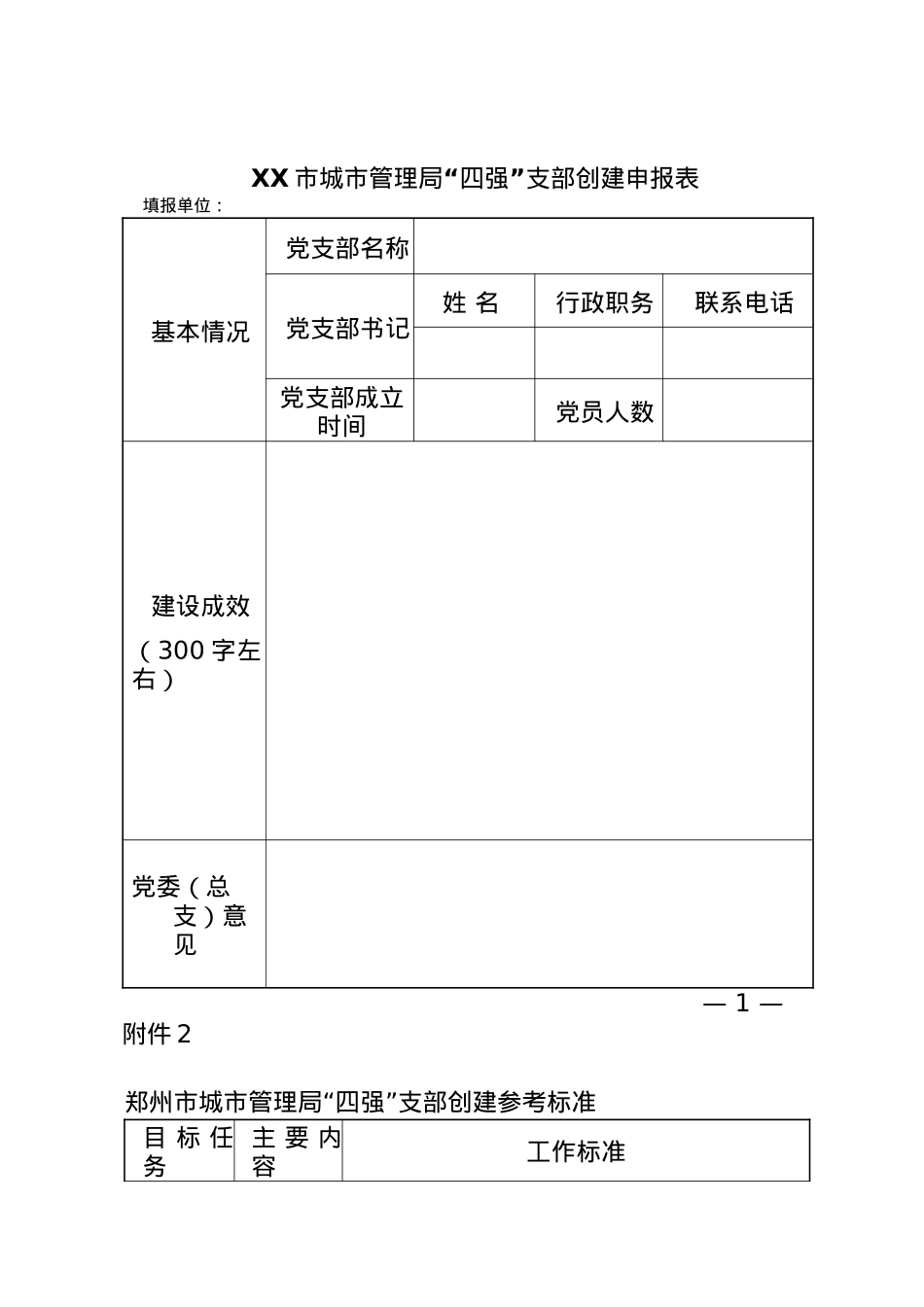 XX市城市管理局“四强”支部创建申报表.docx_第1页