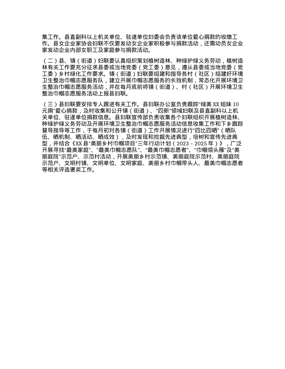 XX县妇联助力推进乡村绿化工作、建设绿美XX实施方案（2024年）.docx_第2页