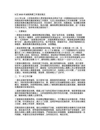X区2023年减税降费工作落实情况.docx
