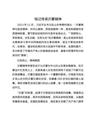 铭记传承沂蒙精神.docx
